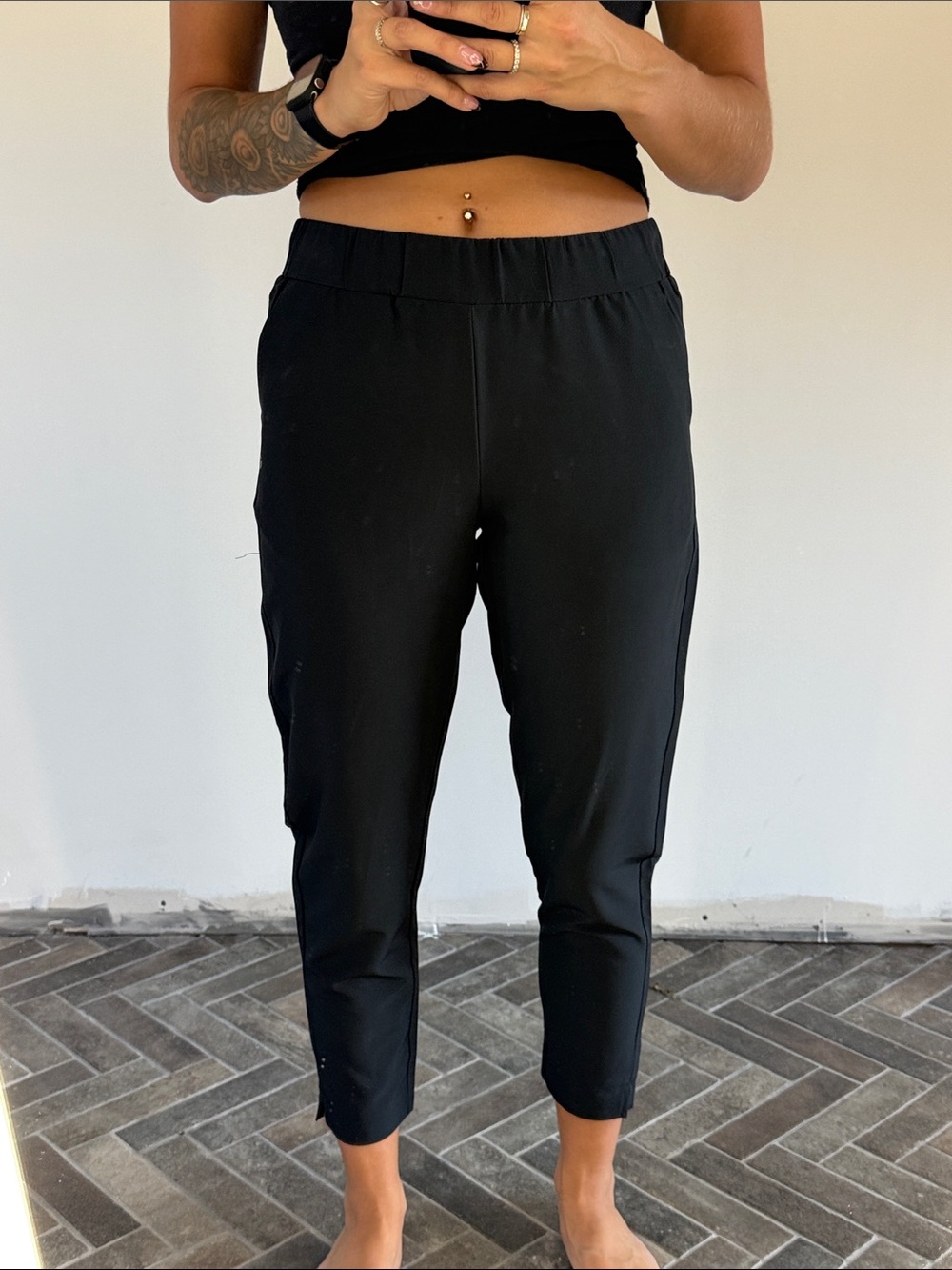 Women's Straight-Leg Black Performance Pants